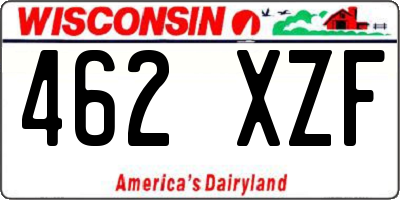 WI license plate 462XZF
