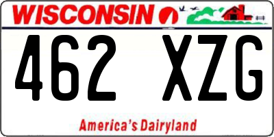 WI license plate 462XZG