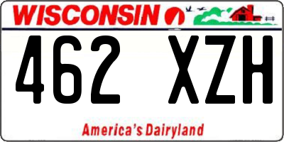 WI license plate 462XZH