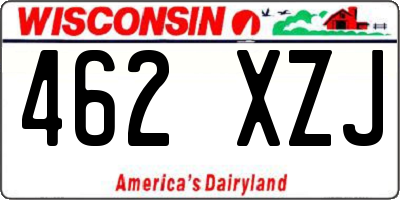 WI license plate 462XZJ
