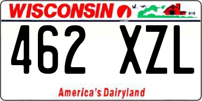 WI license plate 462XZL