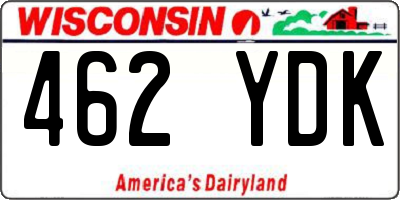 WI license plate 462YDK
