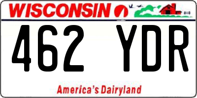 WI license plate 462YDR