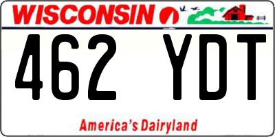 WI license plate 462YDT