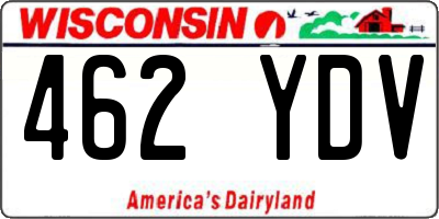 WI license plate 462YDV