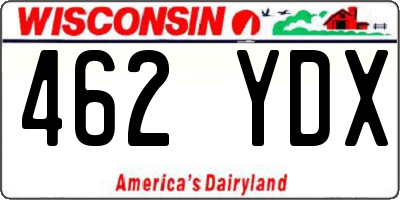 WI license plate 462YDX