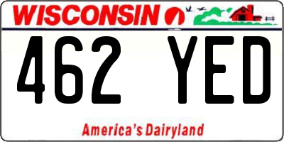 WI license plate 462YED