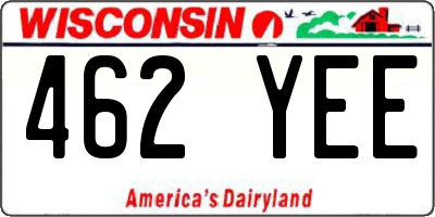 WI license plate 462YEE