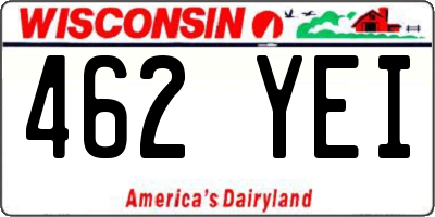WI license plate 462YEI