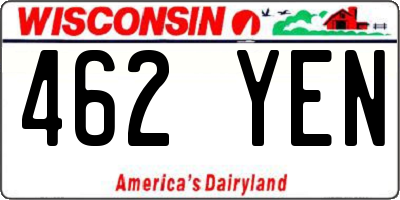 WI license plate 462YEN