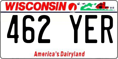 WI license plate 462YER