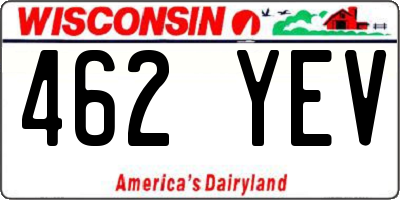 WI license plate 462YEV