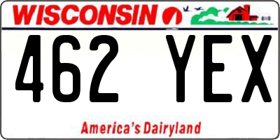 WI license plate 462YEX