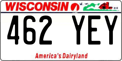 WI license plate 462YEY