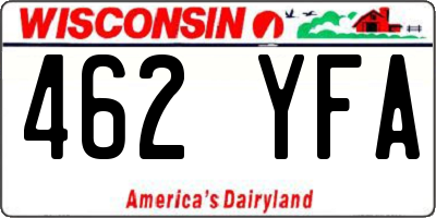 WI license plate 462YFA