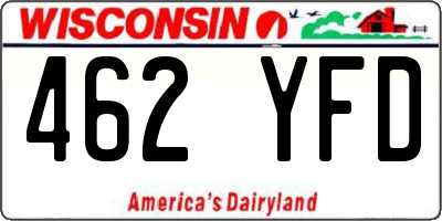 WI license plate 462YFD