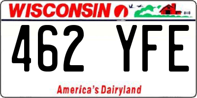 WI license plate 462YFE