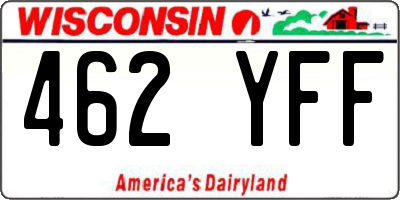 WI license plate 462YFF