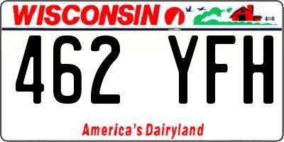 WI license plate 462YFH