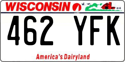 WI license plate 462YFK