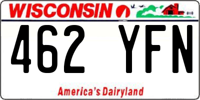 WI license plate 462YFN