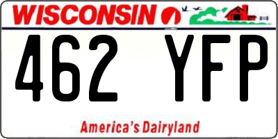 WI license plate 462YFP