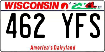 WI license plate 462YFS