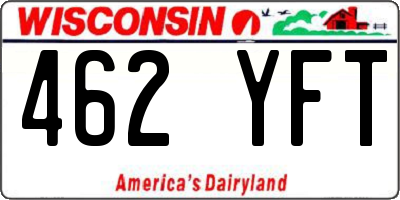 WI license plate 462YFT