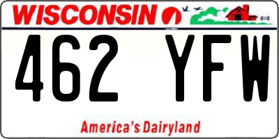 WI license plate 462YFW