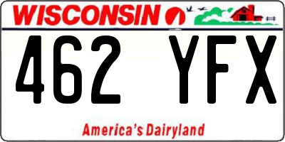 WI license plate 462YFX