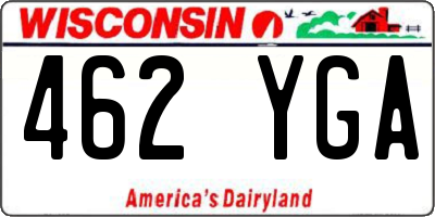 WI license plate 462YGA