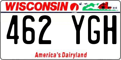 WI license plate 462YGH