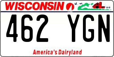 WI license plate 462YGN
