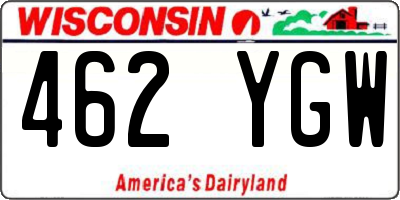 WI license plate 462YGW