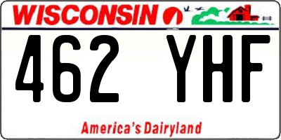 WI license plate 462YHF