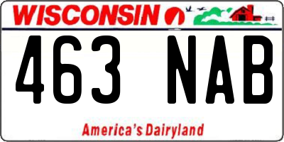 WI license plate 463NAB