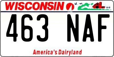 WI license plate 463NAF