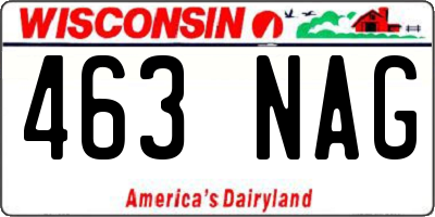 WI license plate 463NAG