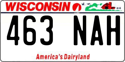 WI license plate 463NAH
