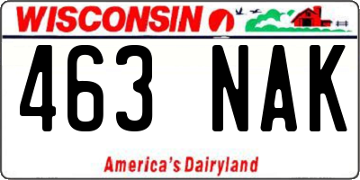 WI license plate 463NAK