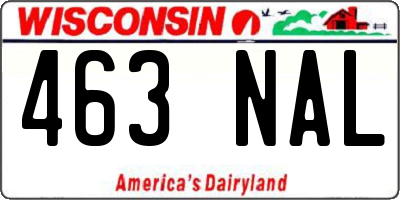 WI license plate 463NAL