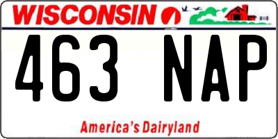WI license plate 463NAP