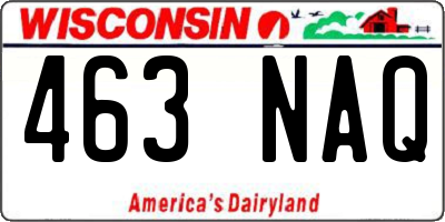 WI license plate 463NAQ