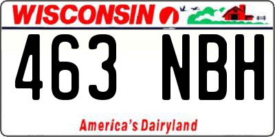 WI license plate 463NBH