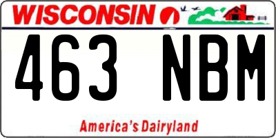 WI license plate 463NBM