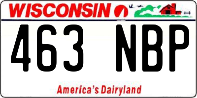 WI license plate 463NBP