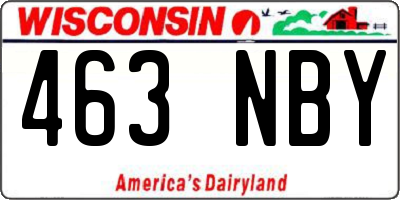 WI license plate 463NBY