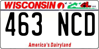 WI license plate 463NCD