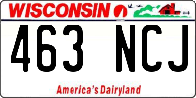 WI license plate 463NCJ
