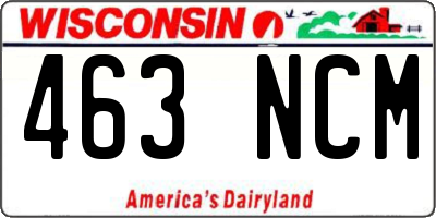 WI license plate 463NCM